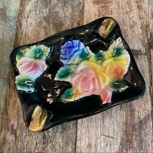 Vintage Floral Ashtray